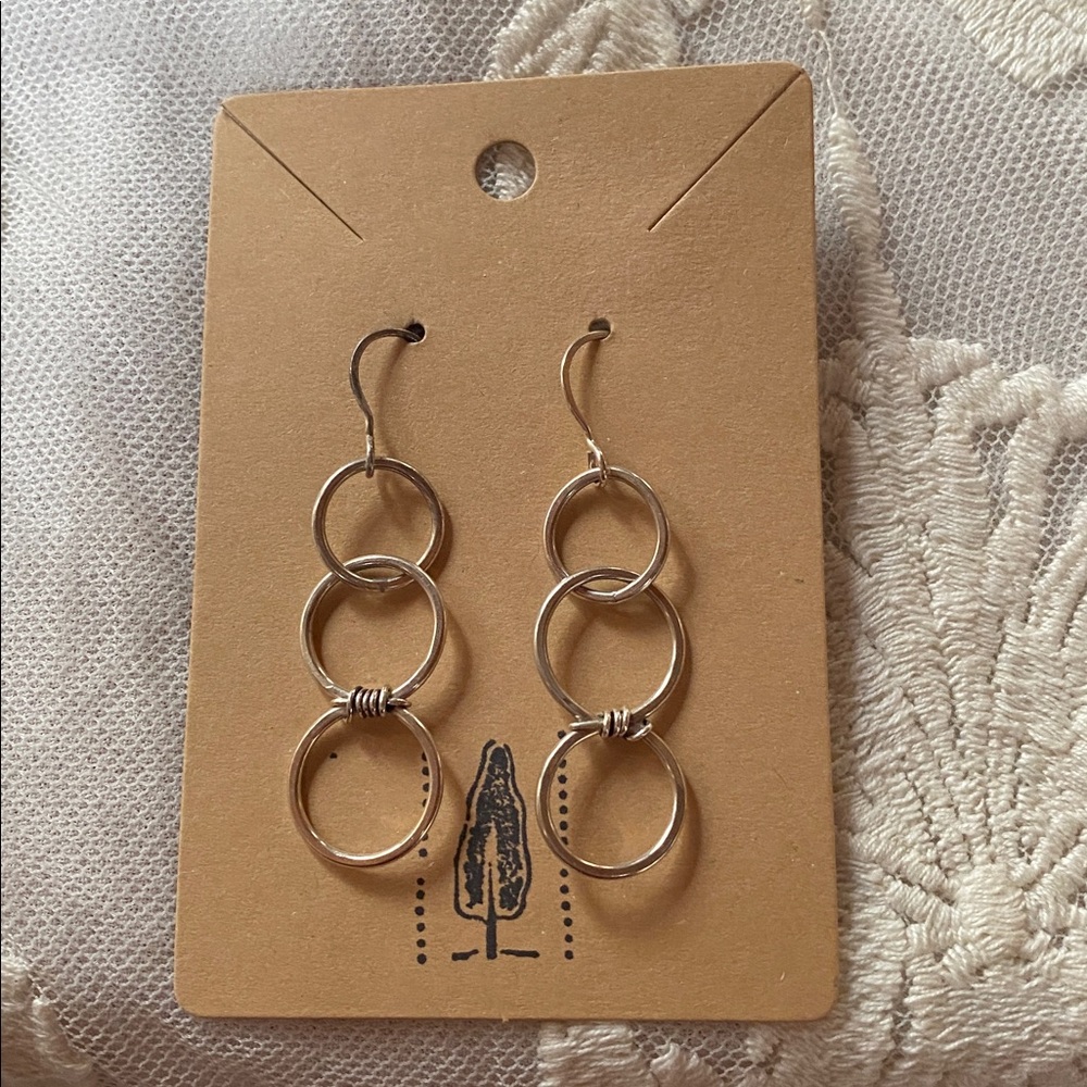 Sterling Silver Triple-Hoop Dangle Earrings